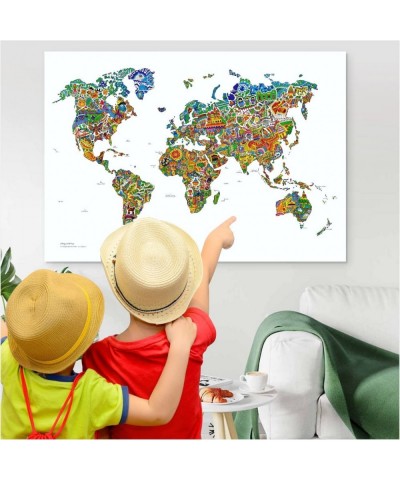 Colouring World Map from | Educational Home Décor Activity for Kids Ages 6 and Above | Large Colouring Wall Poster Painting |...