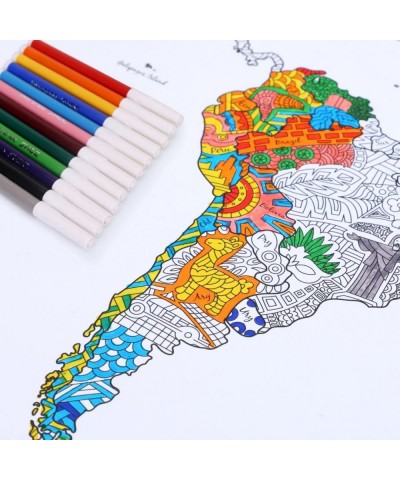 Colouring World Map from | Educational Home Décor Activity for Kids Ages 6 and Above | Large Colouring Wall Poster Painting |...