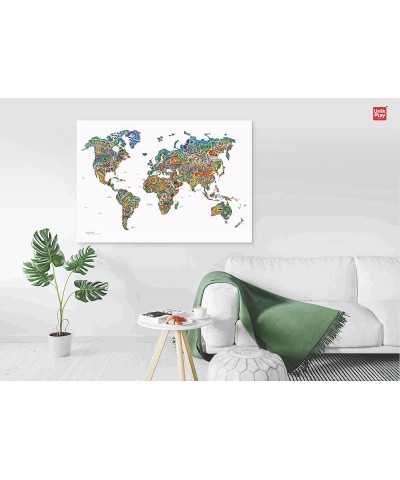 Colouring World Map from | Educational Home Décor Activity for Kids Ages 6 and Above | Large Colouring Wall Poster Painting |...