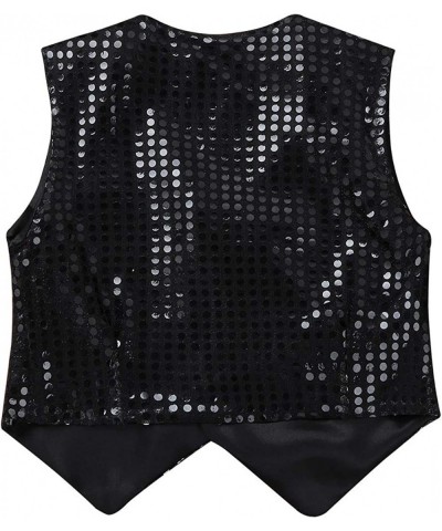 Boys Sequin Blazer Top Stage Performance Party Costume Jazz Hip-hop Dance Vest Jacket Waistcoat $13.02 Kids' Costumes