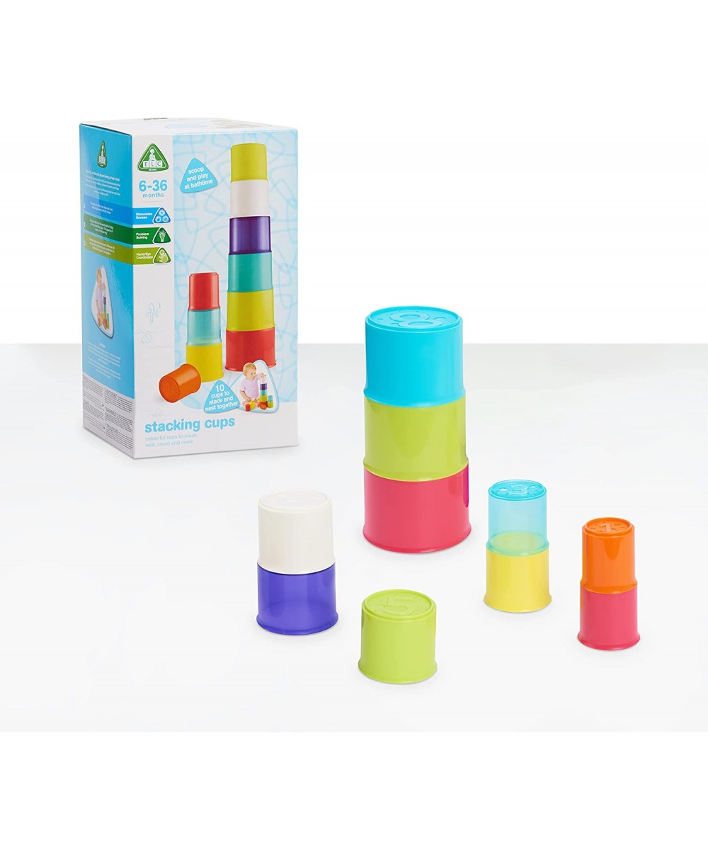 Stacking Cups Sensory Problem-Solving and Hand-Eye Coordination Baby Toy 10 Colorful Cups with Numbers Amazon Exclusive by Ju...