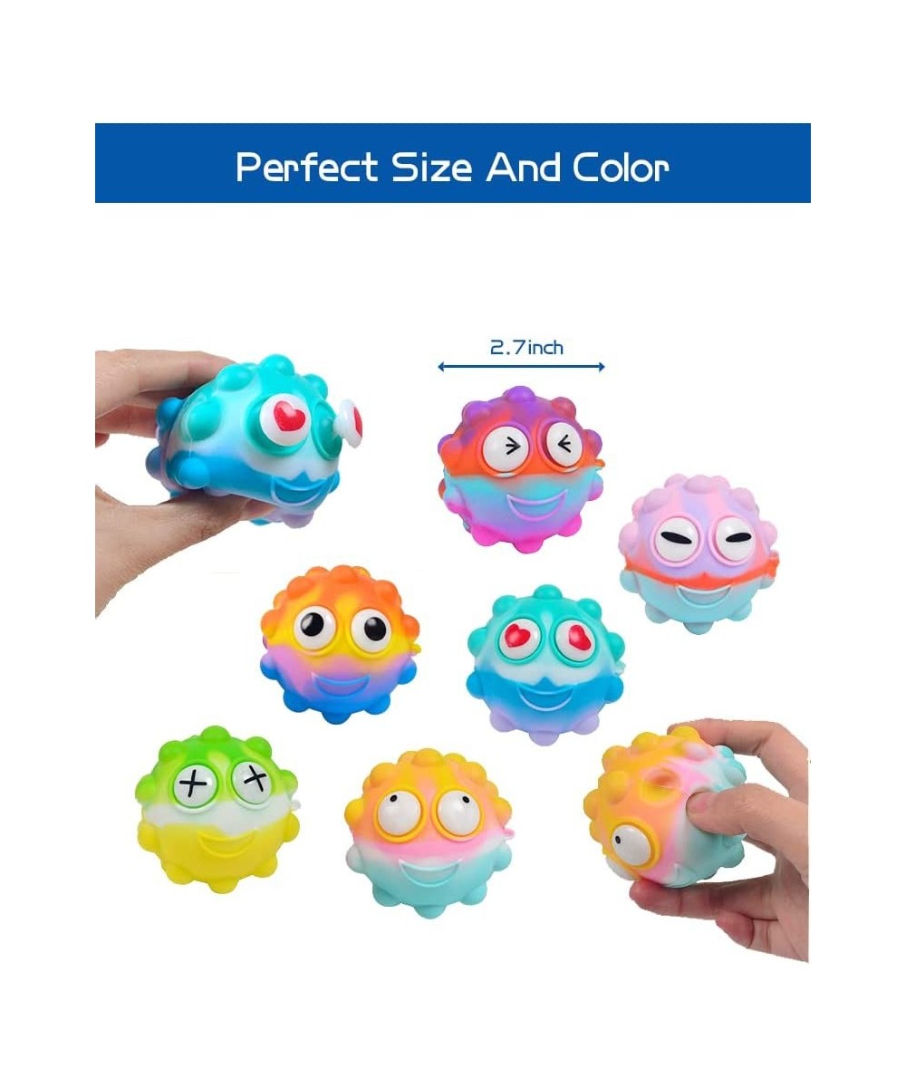 12 pcs Pop Ball 3D Silicone Squeeze Fidget Balls Toy Push Bubble Pop Its Fidget Toys Squishy Stress Balls Sensory Toys Eyes P...