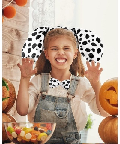 4 Pieces Dalmatian Costume Set Include Dalmatian Headband Spotted Dog Tie Spotted Dog Tail Dalmatian Tutu Skirt for Kids Girl...