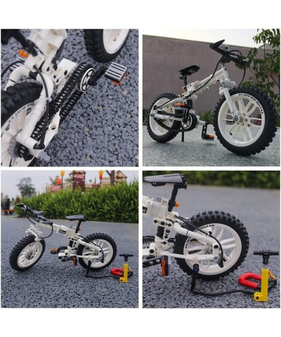 Bicycle Building Blocks Foldable Bike Model Building Set 1:6 Scale High Simulation Mountain Bike Building Kit STEM Education ...