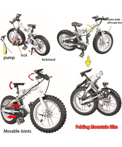 Bicycle Building Blocks Foldable Bike Model Building Set 1:6 Scale High Simulation Mountain Bike Building Kit STEM Education ...