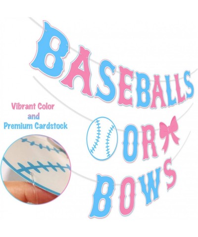 Baseballs or Bows Gender Reveal Banner Boy or Girl Baby Shower Garland Blue or Pink Gender Reveal Party Pregnancy Announcemen...