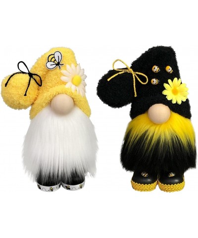 Bumble Bee Striped Gnome Plush Doll Spring Cute Sunflowerd Warf Plush Faceless Doll Honey Bee Elves Home Decoration . (2PC-A)...