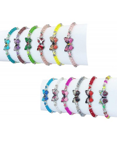 12pc Women Girl Butterfly Woven Friendship Crystal Bead Bracelet Value Set Kids Party Favor Adjustable Bracelet $17.69 Kids' ...