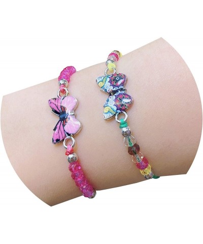 12pc Women Girl Butterfly Woven Friendship Crystal Bead Bracelet Value Set Kids Party Favor Adjustable Bracelet $17.69 Kids' ...