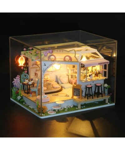 Dollhouse Miniature DIY House Kit Creative Room with Furniture for Romantic Valentine's Gift (Cat Cafe Garden) $69.15 Dollhouses