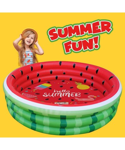 Watermelon Inflatable 60 inches Pit Ball Pool Swimming Pool with 3 Rings Boys and Girls Summer Fun in Garden Backyard Indoor ...