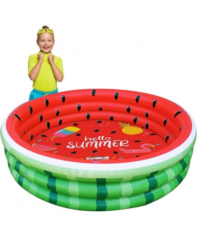 Watermelon Inflatable 60 inches Pit Ball Pool Swimming Pool with 3 Rings Boys and Girls Summer Fun in Garden Backyard Indoor ...