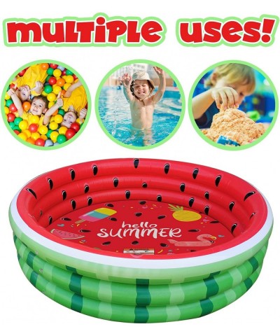 Watermelon Inflatable 60 inches Pit Ball Pool Swimming Pool with 3 Rings Boys and Girls Summer Fun in Garden Backyard Indoor ...