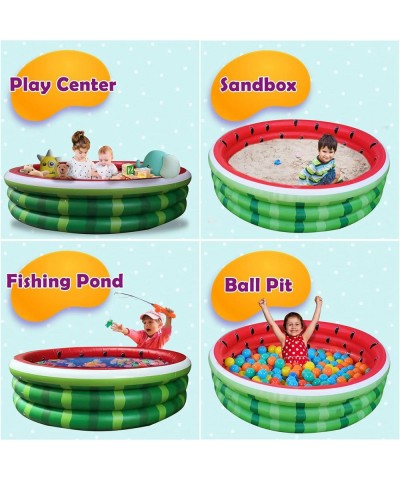 Watermelon Inflatable 60 inches Pit Ball Pool Swimming Pool with 3 Rings Boys and Girls Summer Fun in Garden Backyard Indoor ...