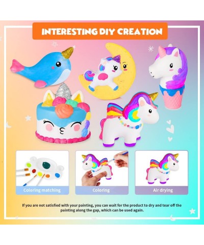 Unicorn Gifts Toys for Girls Unicorn Painting Kits - 5 Slow-Rise Unicorns Squeeze Creativity Arts and Crafts for Kids Ages 4 ...