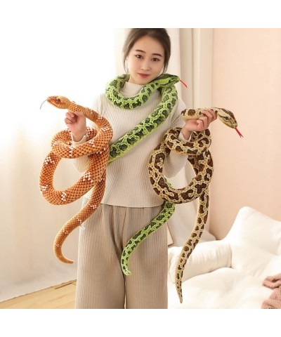 Simulated Python Snake Plush Toy Giant Piebald Python Long Stuffed Snake Plushie Pillow Children Boys Gift Home Decoration (Y...