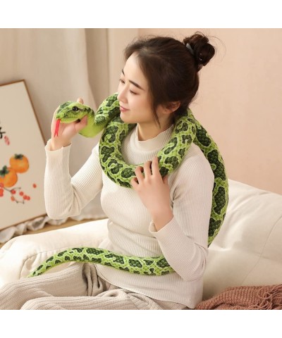 Simulated Python Snake Plush Toy Giant Piebald Python Long Stuffed Snake Plushie Pillow Children Boys Gift Home Decoration (Y...