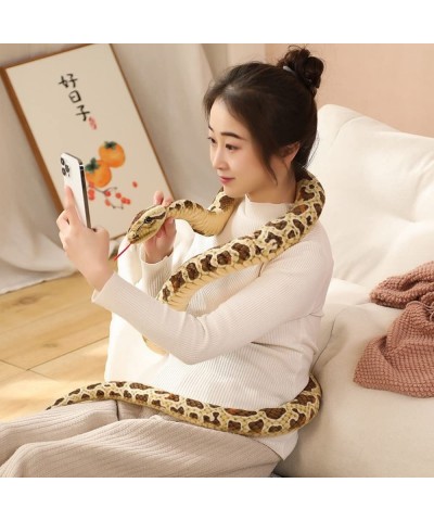 Simulated Python Snake Plush Toy Giant Piebald Python Long Stuffed Snake Plushie Pillow Children Boys Gift Home Decoration (Y...