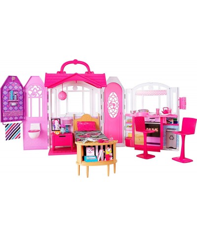 Glam Getaway Portable Dollhouse 1 Story with Furniture Accessories and Carrying Handle for 3 to 7 Year Olds $75.52 Dollhouses