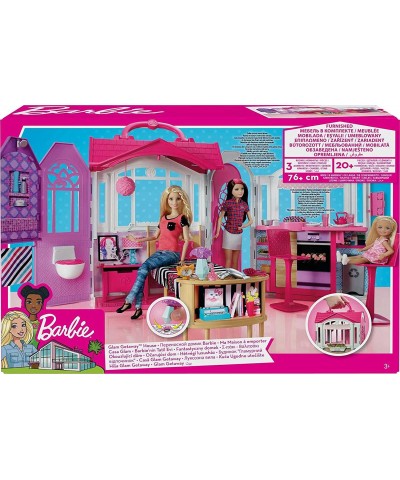 Glam Getaway Portable Dollhouse 1 Story with Furniture Accessories and Carrying Handle for 3 to 7 Year Olds $75.52 Dollhouses