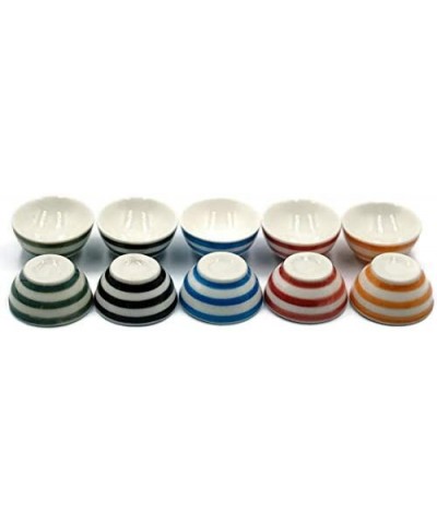 10 Ceramic Bowls Handpainted Dollhouse Miniatures Toys Dishes Food Kitchen by Handmade No.1 Size L $22.94 Dollhouse Accessories