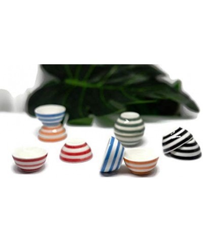 10 Ceramic Bowls Handpainted Dollhouse Miniatures Toys Dishes Food Kitchen by Handmade No.1 Size L $22.94 Dollhouse Accessories