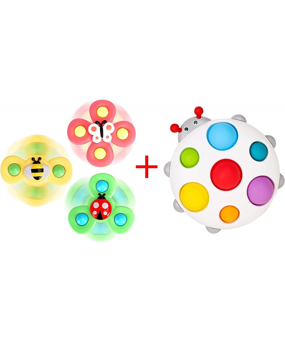 3PCS Suction Cup Spinner Toy with 1 Farm Silicone Flipping Busy Board Toy（not for Children Under 3 yrs） $39.09 Bathtub Toys