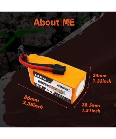 MiniStar 1800mAh 4S Lipo Battery 1800mAh 14.8V 120C Pack with XT60 Plug for RC Car RC Airplane RC Boat DJI Airplane RC Boat H...