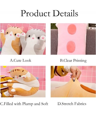 Cartoon Cat Soft Animal Plush Long Hugging Pillow Cat Plush Toy Stuffed Cushion Plush Pillow Toy Gift for Kids Girlfriend(Pin...