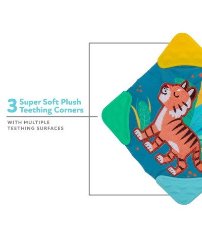 Plush Tiger Cuddle & Chew Teething Blankie with Squeaker & Connector Clip: 0 M + Tiger Multi $16.17 Baby Teether Toys