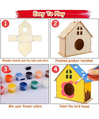 Crafts for Kids Ages 4-8 Easter Basket Stuffers Kids Arts and Crafts 2 Pack DIY Bird Houses Craft Kit Wooden Birdhouse Arts B...