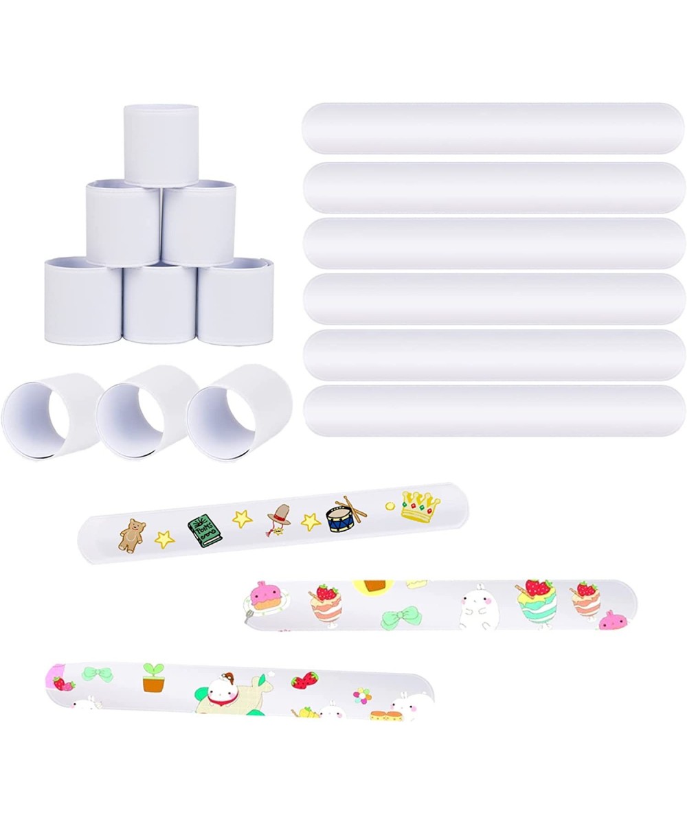 White Slap Bracelets 24 Pack DIY Snap Bracelet Bands Decorative Blank Bracelet for Kids Girls Party Favors $14.67 Kids' Dress...