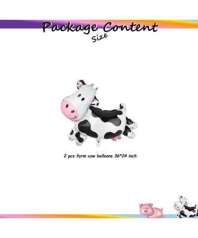 2 Pcs Cow Balloons Cow Shape Mylar Foil Balloon Baby Shower Girl One 1st Birthday Barnyard Farm Animal Theme Party Decoration...