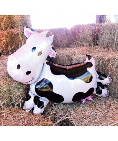 2 Pcs Cow Balloons Cow Shape Mylar Foil Balloon Baby Shower Girl One 1st Birthday Barnyard Farm Animal Theme Party Decoration...