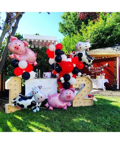 2 Pcs Cow Balloons Cow Shape Mylar Foil Balloon Baby Shower Girl One 1st Birthday Barnyard Farm Animal Theme Party Decoration...