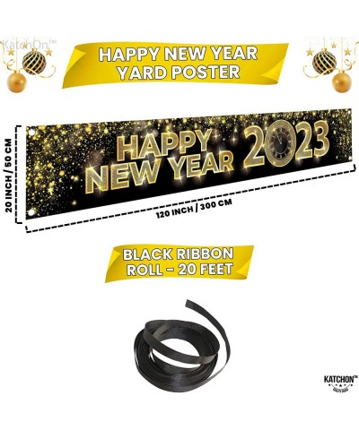 Xtralarge Happy New Year Banner 2023 - Happy New Year Yard Sign 120x20 Inch | Happy New Year Decorations 2023 | New Years Eve...