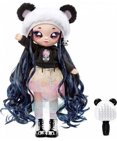 Family Soft Doll Set with 2 Fashion Dolls and 1 Pet – Panda Family Features 12 Accessories Long Hair Dolls in Removable Fashi...