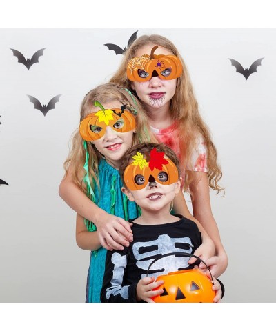 Thanksgiving Punmkin Masks Party Favors Fall Autumn Pumpkin Paper Masks for Kids Party Photo Booth Props Kit with Elastic Str...