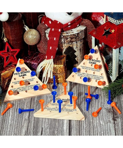 12 Packs Wooden Triangle Peg Games Wooden Board Game for Family Boys Girls Adults Learning Toys Fun Board Games Travel Peg Ju...