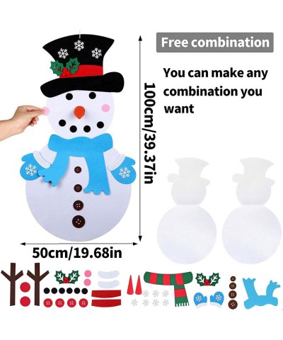 2 Pack DIY Felt Christmas Snowman Games Kit Detachable Ornaments Double Sided Felt Snowman Games Christmas Snowman Making Kit...