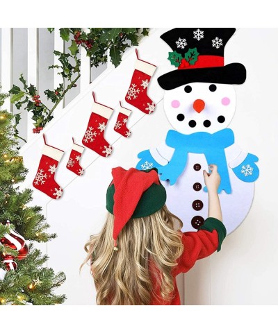 2 Pack DIY Felt Christmas Snowman Games Kit Detachable Ornaments Double Sided Felt Snowman Games Christmas Snowman Making Kit...