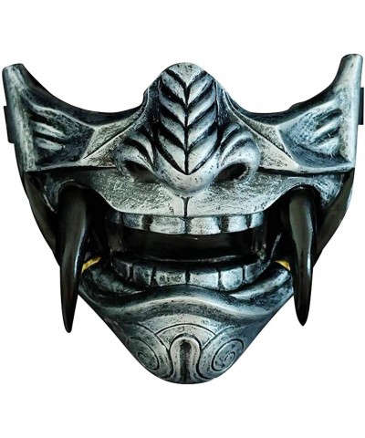 Half Face Cover -3D Japanese Demon Face Cover Resin Ghost Cosplay Helmet Half Face Cover Halloween Cosplay Costume Party $28....