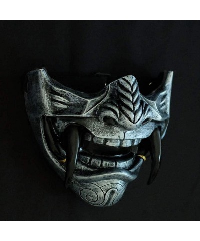 Half Face Cover -3D Japanese Demon Face Cover Resin Ghost Cosplay Helmet Half Face Cover Halloween Cosplay Costume Party $28....