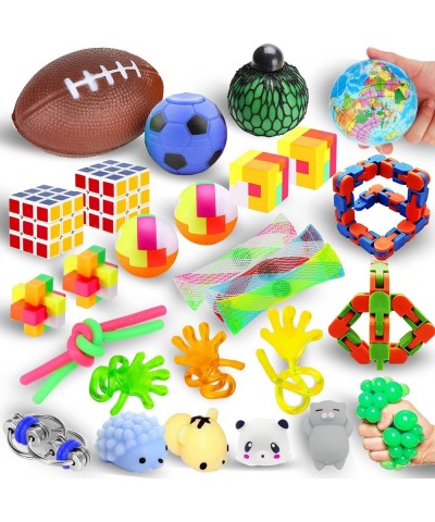 Sensory Fidget Toys 27 Pack Party Favors Set Bundle Stress Relief Anti-Anxiety for Kids and Adults with Flippy Chain Stress B...