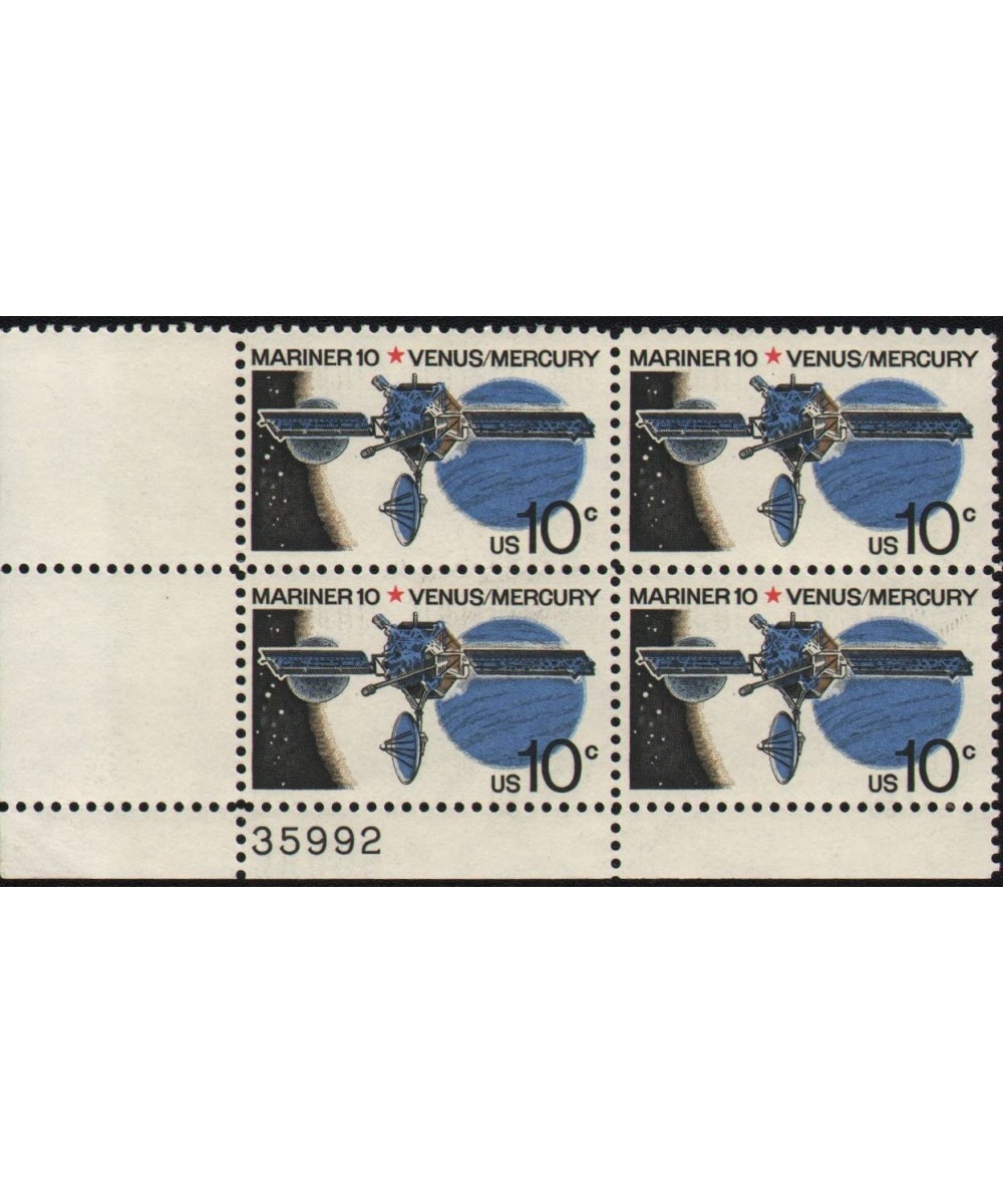 MARINER 10 SPACECRAFT ~ VENUS MERCURY 1557 Plate Block of 4 x 10 cents US Postage Stamps $15.58 Collectibles Display & Storage