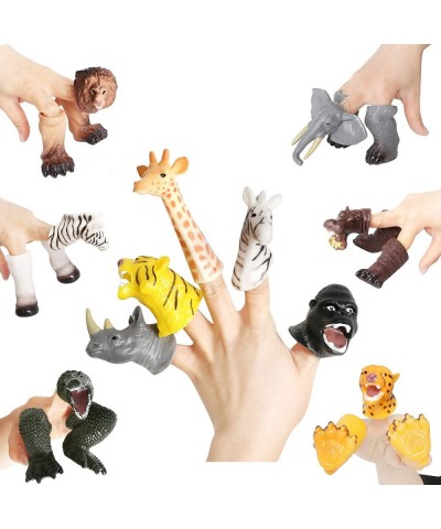 30PCS Realistic Animals Finger Puppets Playset - Soft Vinyl Rubber Animals Head Finger Puppet with Feet Theaters - Finger Pup...