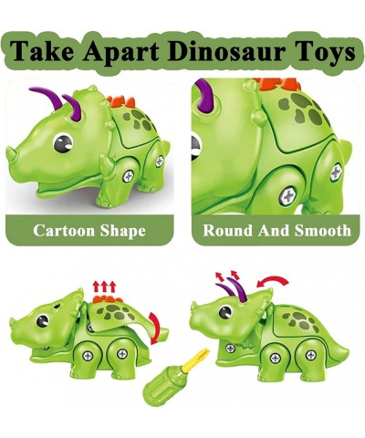 Play Dough Accessories Take Apart Dinosaur Toys for Kids 4 in 1 T-Rex Triceratops Dinosaur Toys Set Play Dough Tools Kit Hair...