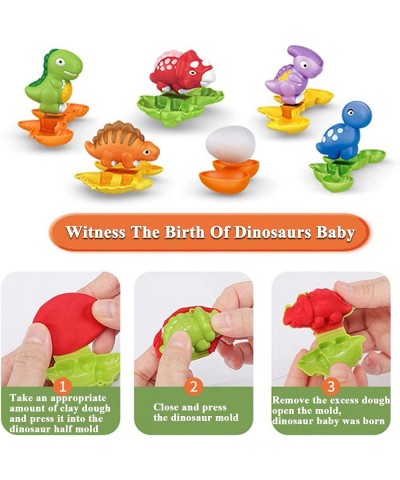 Play Dough Accessories Take Apart Dinosaur Toys for Kids 4 in 1 T-Rex Triceratops Dinosaur Toys Set Play Dough Tools Kit Hair...