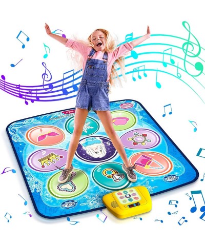 Dance Mat for Kids - Blue Frozen Themed Musical Dance Pad Dance Game Toys with LED Lights Including 5 Modes and 3 Challenge L...