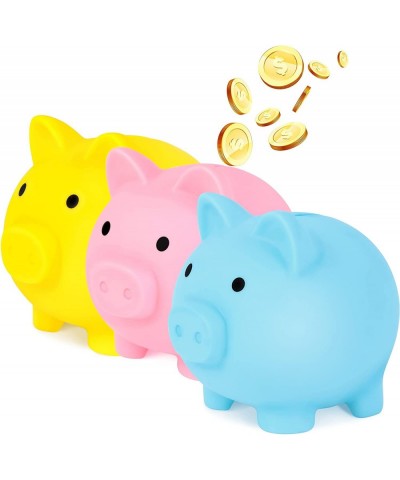 3 Pcs Cute Piggy Bank Plastic Pig Money Bank Adults Piggy Bank Pig Money Box Coin Bank Plastic Saving Coin Box for Boys Girls...